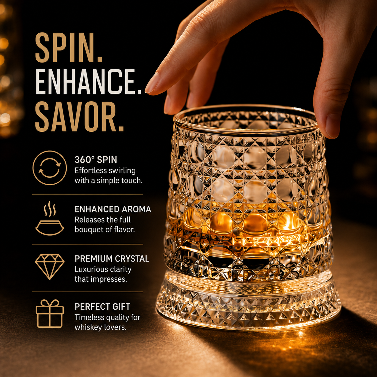 Vortex™ Crystal Spinning Glass